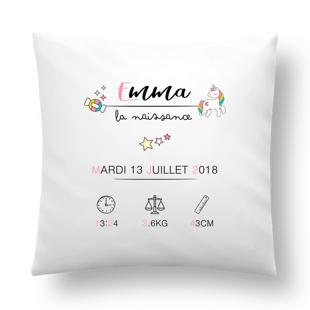 Housse De Coussin Personnalisable – Amel Bent – Créacat – Blanc – Fabriqué En France – Neuf