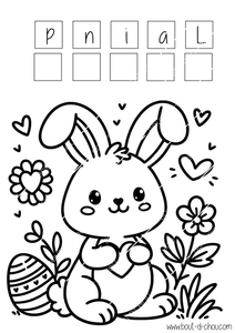 Coloriage Lapin de pâques