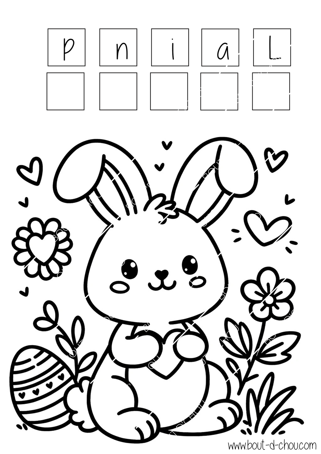 Coloriage Lapin de pâques