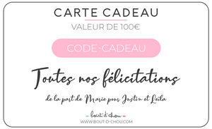 Carte Cadeau | Bout'D'Chou