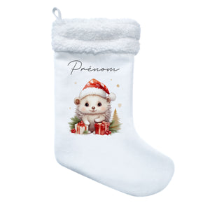 Chaussette de noël " Hérisson cadeaux"