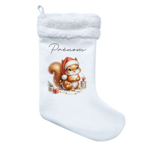 Chaussette de noël " Écureuil"