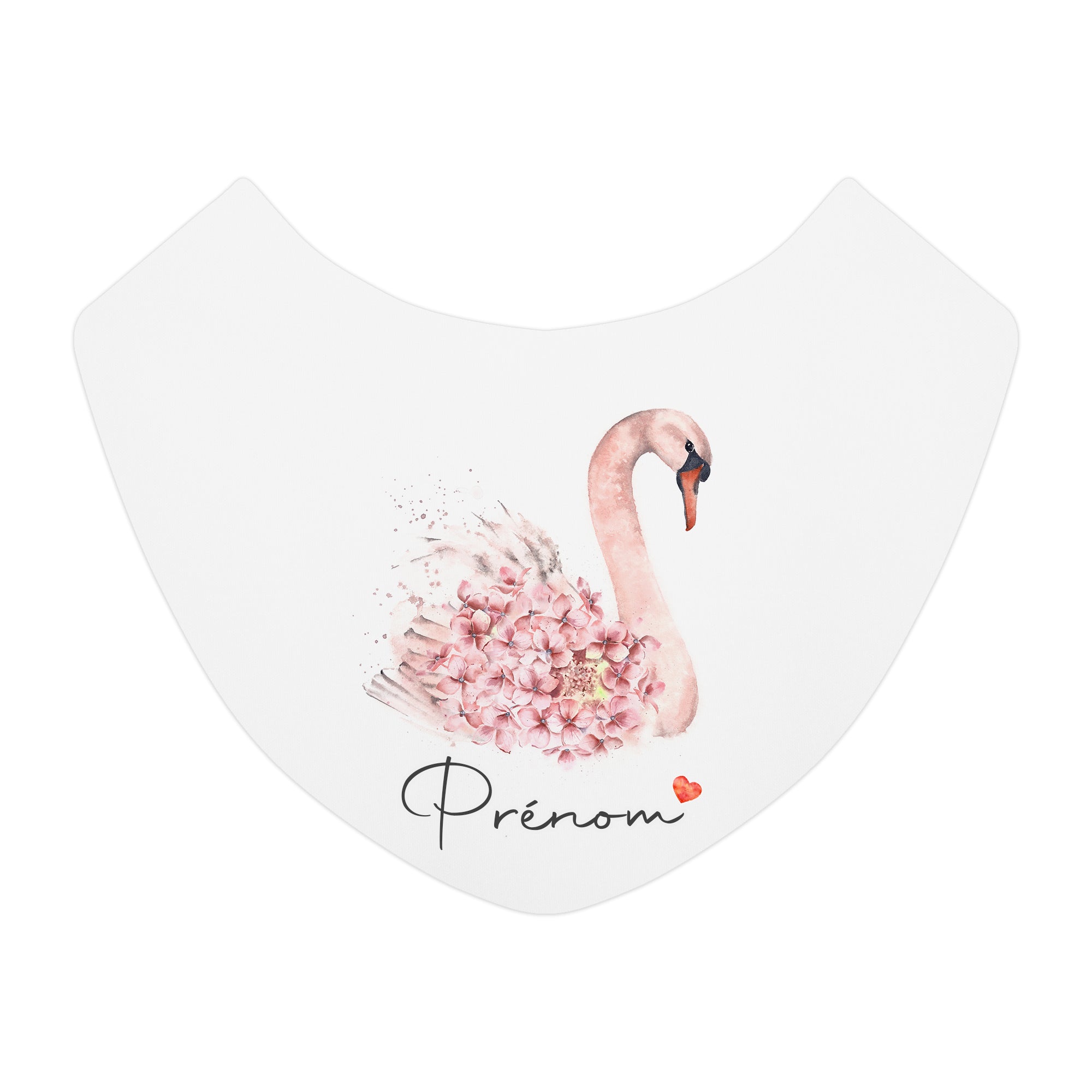 Bavoir personnalisable Cygne rose