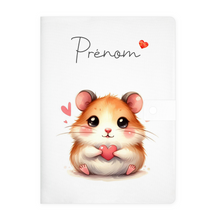 Charger l&#39;image dans la galerie, Protège carnet de santé personnalisable &quot;Hamster &amp; Coeur&quot;