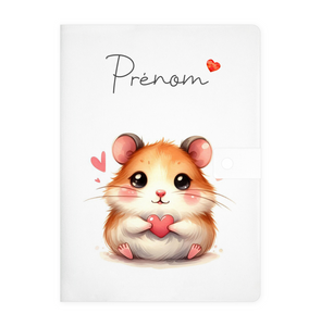 Protège carnet de santé personnalisable "Hamster & Coeur"