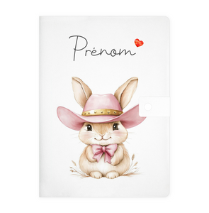 Protège carnet de santé personnalisable "Lapin cowgirl II"