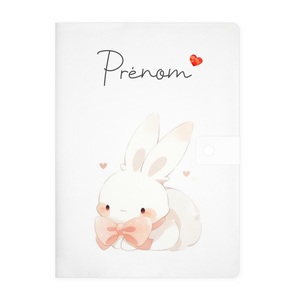 Protège carnet de santé personnalisable "Lapin Kawaï"