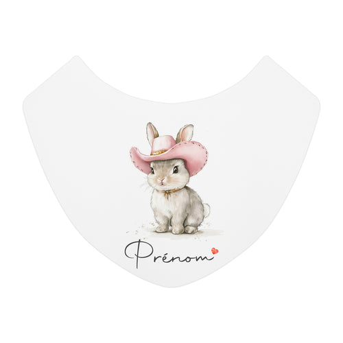 Bavoir personnalisable Lapin cowgirl