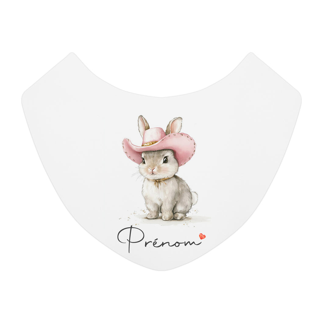 Bavoir personnalisable Lapin cowgirl