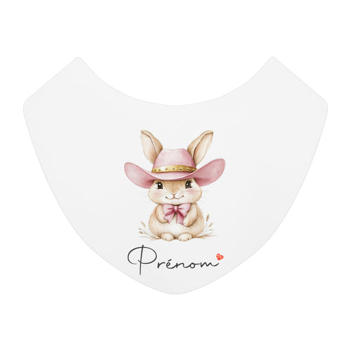 Bavoir personnalisable Lapin cowgirl II