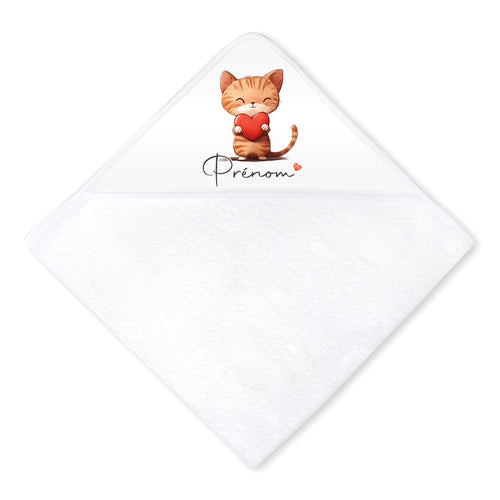 Cape de bain Chat & Coeur