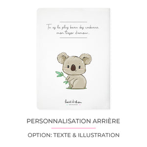 Protège carnet de santé personnalisable "Koala Feuille"