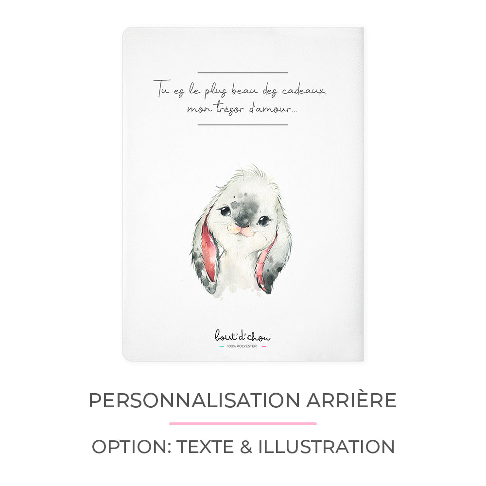 Protège Carnet De Santé Bébé Lapin A5 15x21cm Avec Rabats Ordonnances - Oxrose