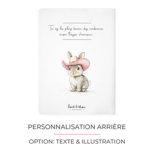 Protège carnet de santé personnalisable "Lapin cowgirl"