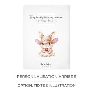 Protège carnet de santé personnalisable "Lapin cowgirl II"