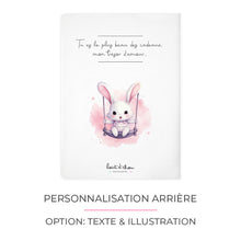 Charger l&#39;image dans la galerie, Protège carnet de santé personnalisable &quot;Lapin balançoire&quot;