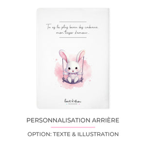 Protège carnet de santé personnalisable "Lapin balançoire"