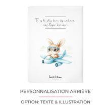 Charger l&#39;image dans la galerie, Protège carnet de santé personnalisable &quot;Lapin pilote&quot;