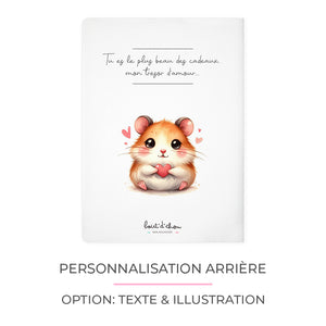 Protège carnet de santé personnalisable "Hamster & Coeur"