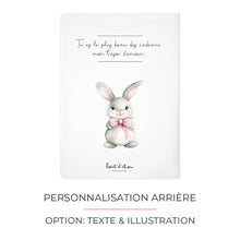 Charger l&#39;image dans la galerie, Protège carnet de santé personnalisable &quot;Lapin &amp; Nœud papillon&quot;