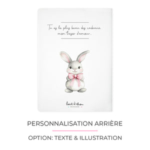 Protège carnet de santé personnalisable "Lapin & Nœud papillon"