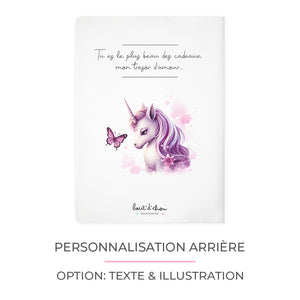 Protège carnet de santé personnalisable "Licorne"