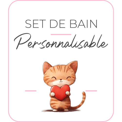 Set de bain | Modèle Chat & Coeur