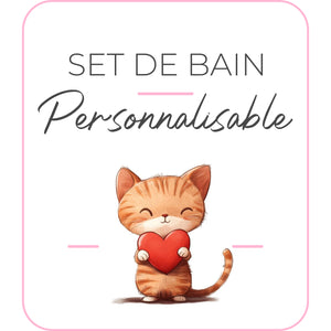 Set de bain | Modèle Chat & Coeur