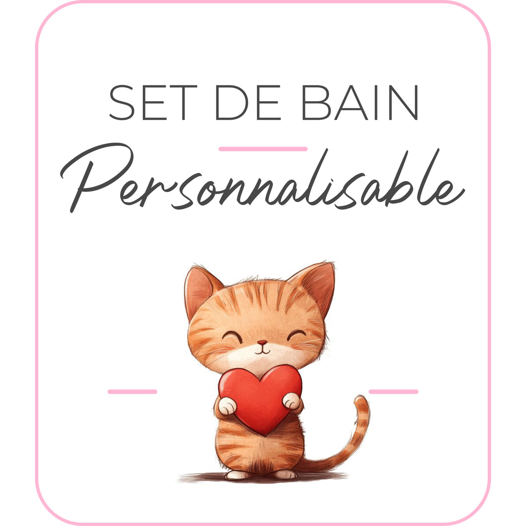 Set de bain | Modèle Chat & Coeur