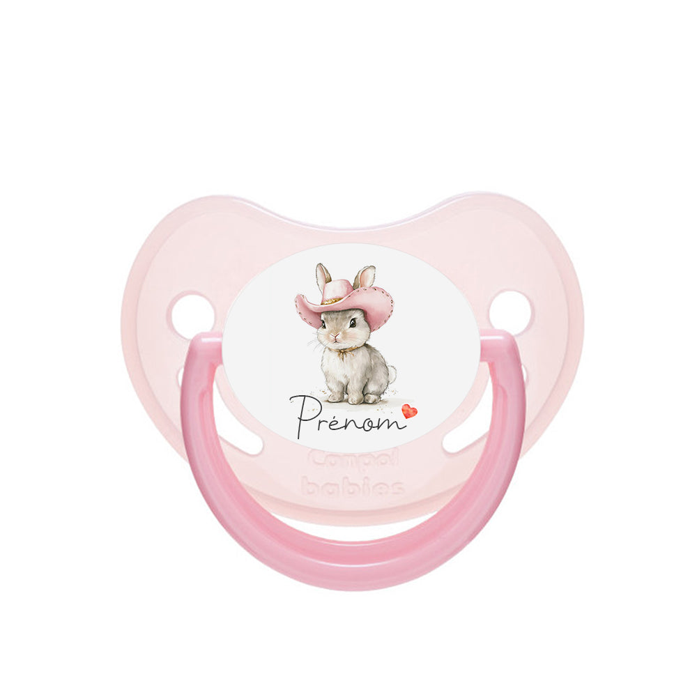 Tétine personnalisable | Lapin Cowgirl