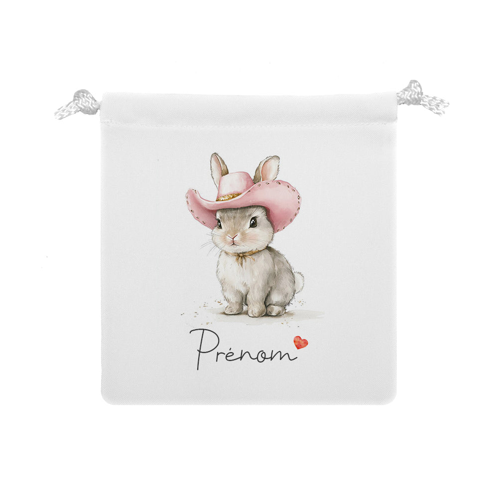 Pochon personnalisable | Lapin cowgirl