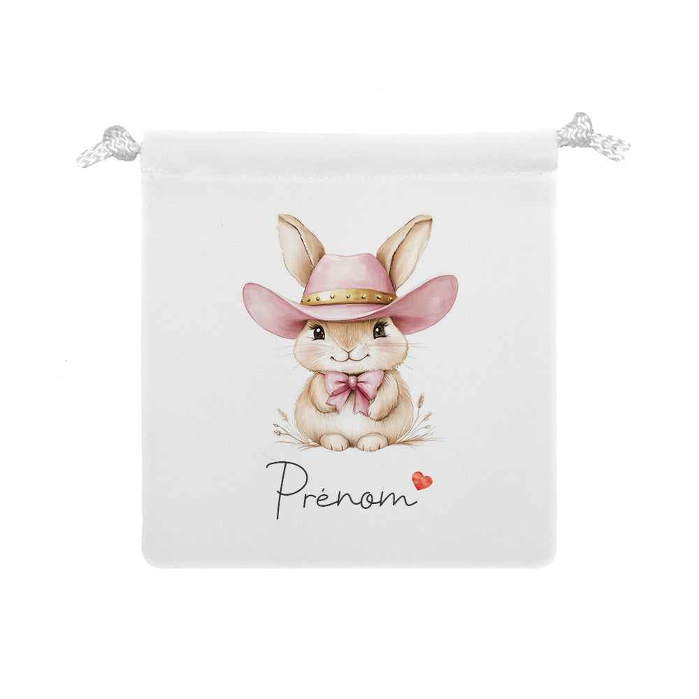 Pochon personnalisable | Lapin cowgirl II