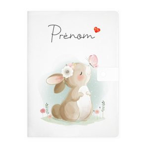 Protège carnet de santé personnalisable "Lapin"