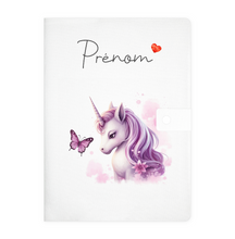 Charger l&#39;image dans la galerie, Protège carnet de santé personnalisable &quot;Licorne&quot;