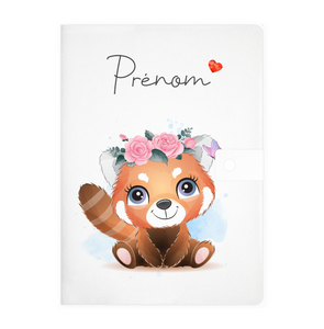 Protège carnet de santé personnalisable "Panda-roux"