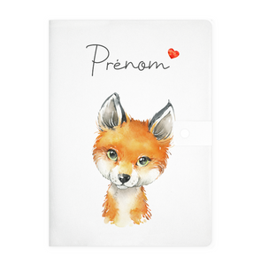 Protège carnet de santé personnalisable "Renard"