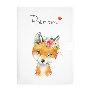 Protège carnet de santé personnalisable "Renard"