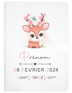 Protège carnet de santé personnalisable "Biche"