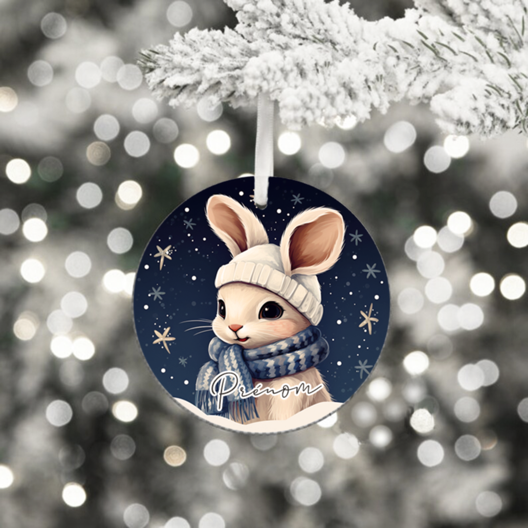 Boule à neige Cadeau Noël personnalisé Lapin – Les griottes