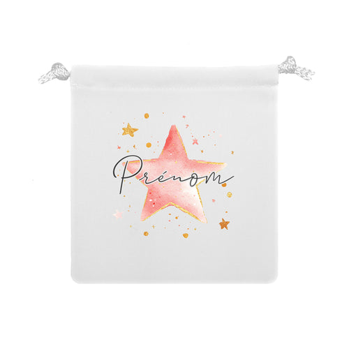 Pochon personnalisable | Étoile rose