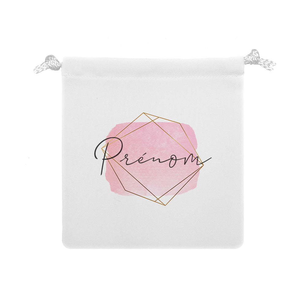 Pochon personnalisable | Fond rose