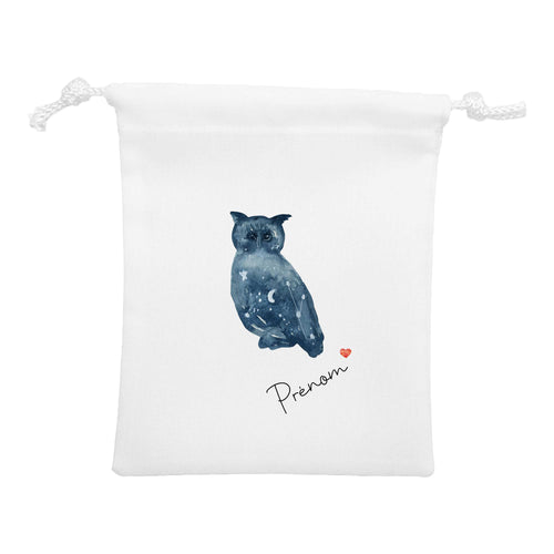 Sac pochon personnalisable | Constellation | Modèle Hibou