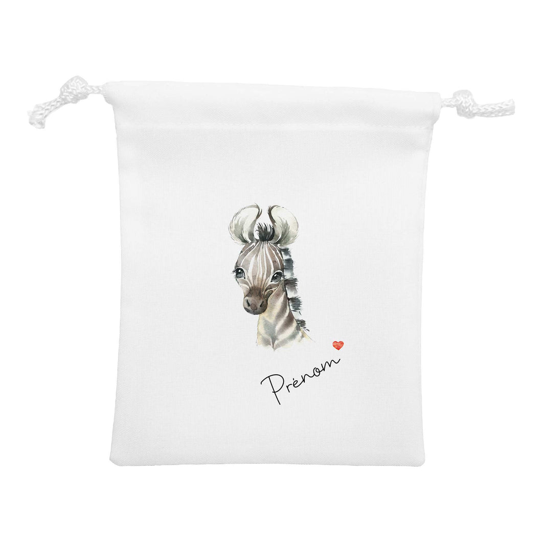 Sac pochon personnalisable | Modèle Zèbre