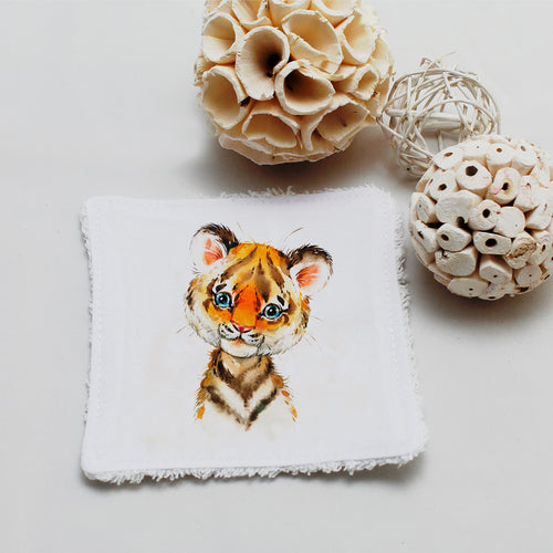 Lingette lavable oekotex, illustration Tigre | Bout'D'Chou