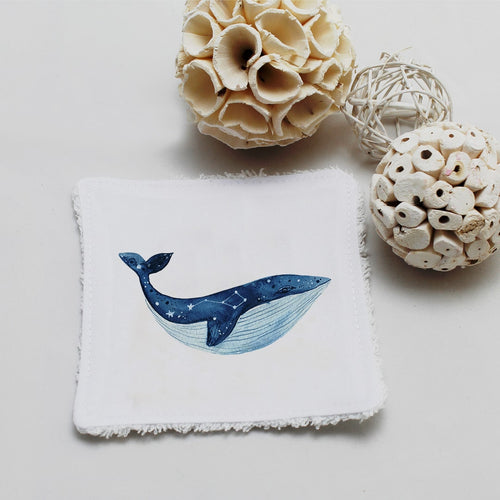 Lingette lavable oekotex, illustration constellation baleine | Bout'D'Chou